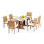 7 Pcs Grade-A Teak Wood Dining Set: Warwick Console Folding Rectangle Table And 6 Lua Stacking Arm Chairs #11LU1506-459423985