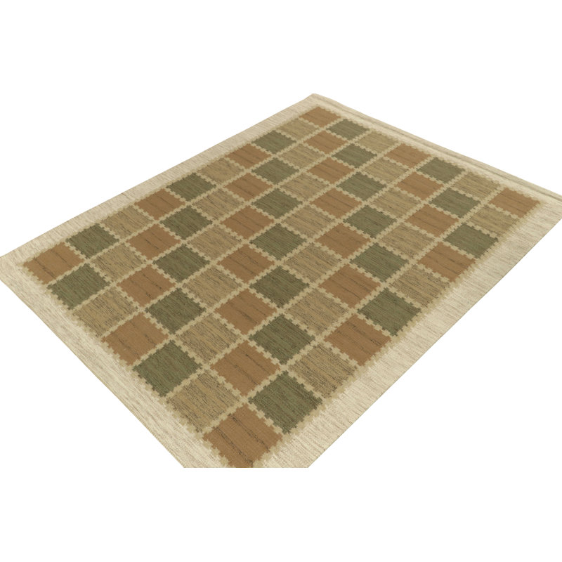 Scandinavian Wool Geometric Area Rug, Rectangle 8' x 10'