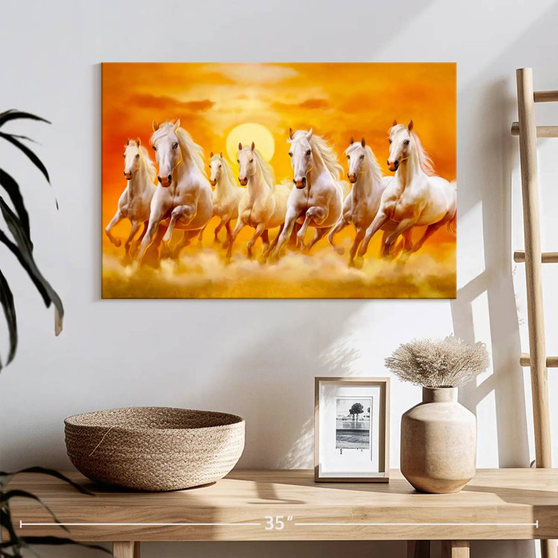 Seven Running Horses Canvas Print, 16" H x 24" W x 1.25" D