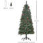 HOMCOM Prelit Artificial Pencil Christmas Tree with Red Berry Green-774731551