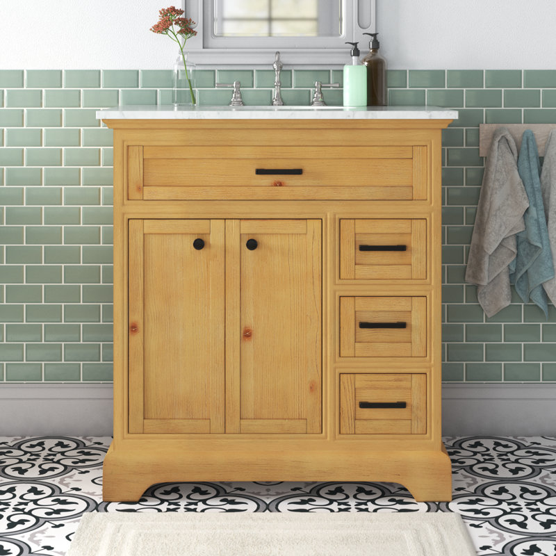 Ensemble de meuble-lavabo simple 32 po Hermes, Bois naturel