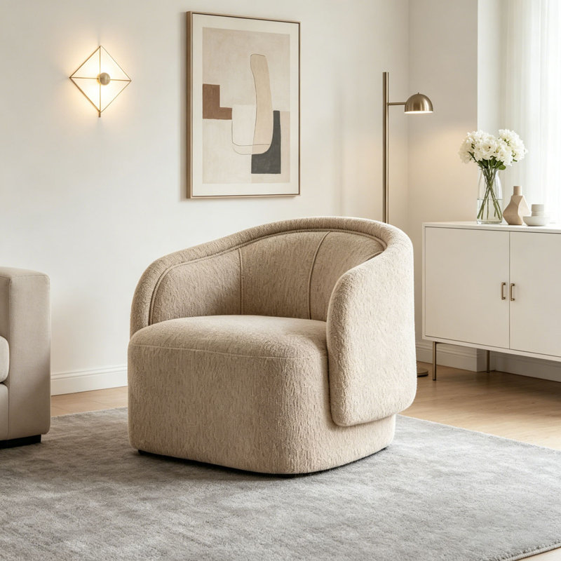 Fauteuil d'appoint incurvé, Espresso