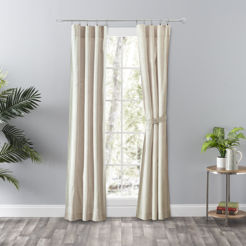 Charis Room Darkening Curtain Pair, Tan, 28" x 84"