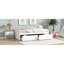Lit simple blanc avec 2 tiroirs, bois d'hévéa massif et roulettes en bois Comfort Sleep-1587833077