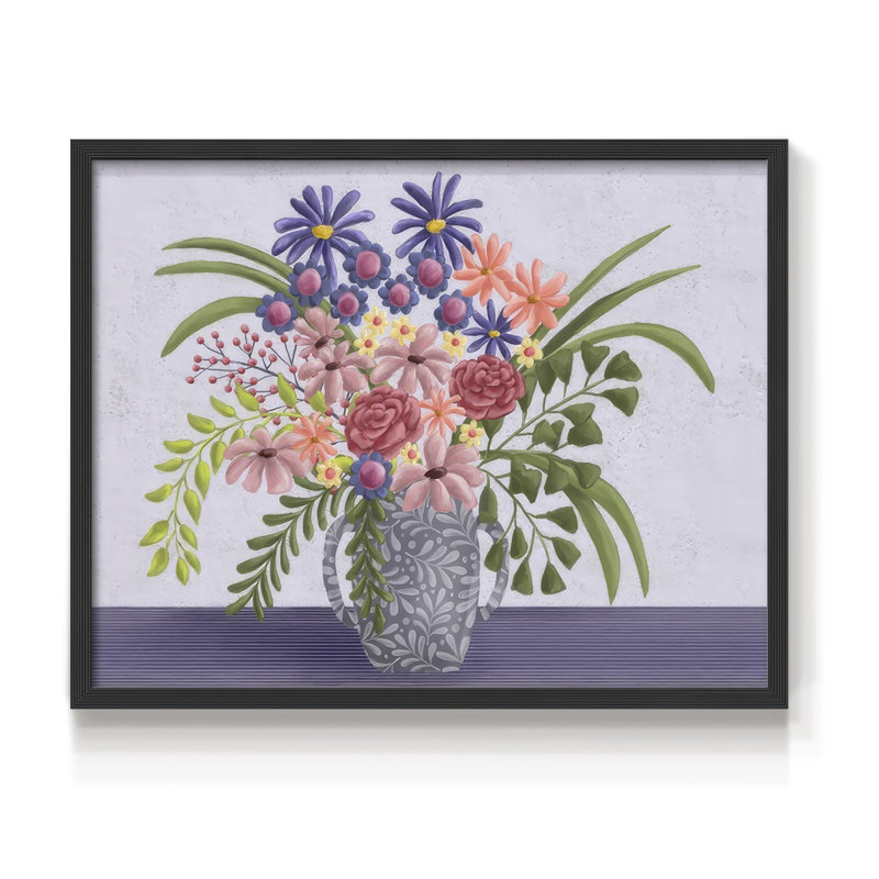 «Snappy Bouquet I», reproduction encadrée, H 11 po x l 14 po, Noir, noir, noir, noir
