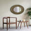 Miroir d'appoint rond doré et noir