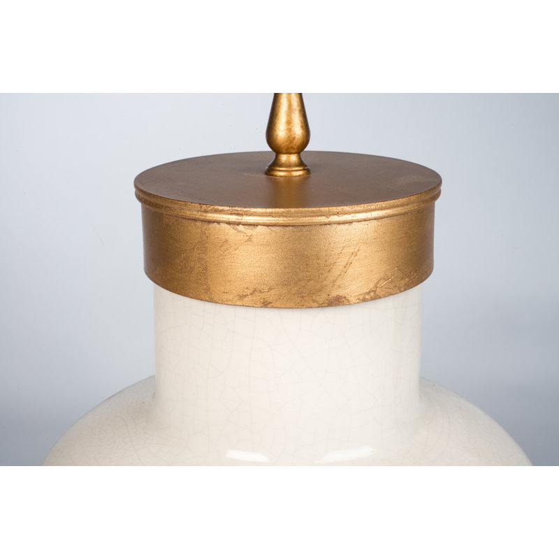 Atlantis Cove Ceramic Table Lamp with White Linen Shade