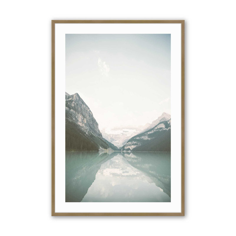 Impression de reflets calmes, Cadre doré brossé, H 25,25 po x l 19,25 po x P 1,25 po
