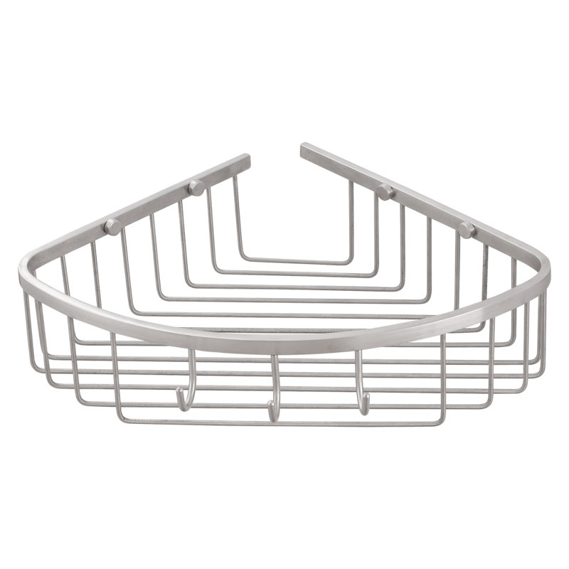 Panier de douche de coin en acier inoxydable, Acier inoxydable brossé