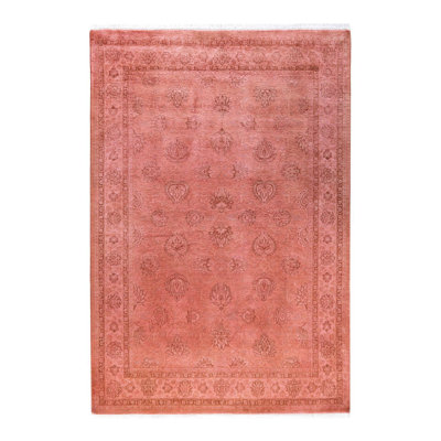 Ned One-of-a-Kind 4' 7" X 6' 9" New Age Wool Area Rug Pink