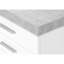Classeur avec capacité de roulement et espace de rangement, stratifié de ciment blanc gris, bureau pour la décoration, tiroirs, stratifié
