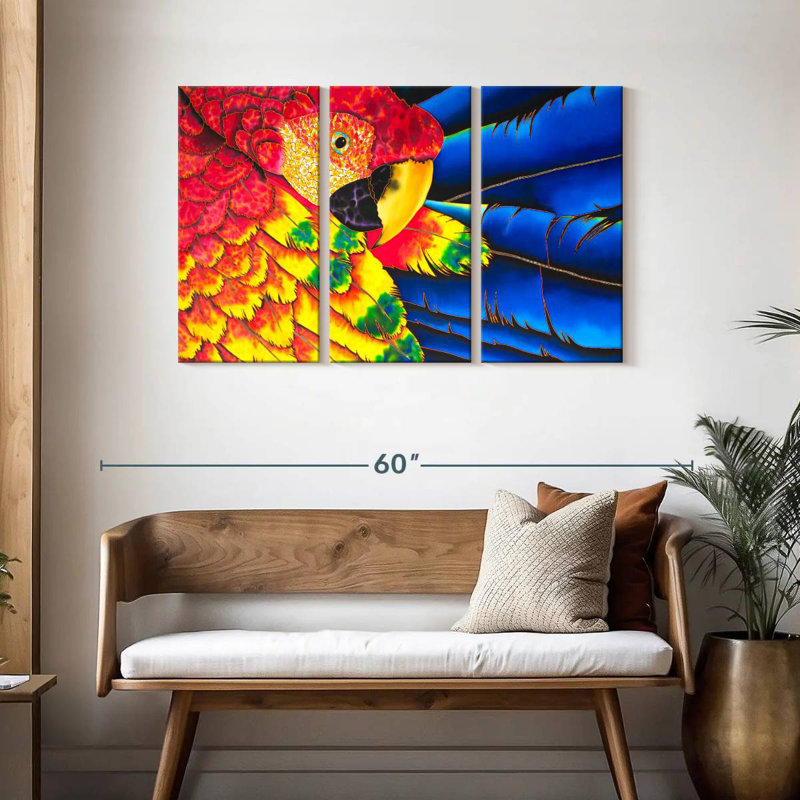 Brampt Scarlet Macaw Splendor, 28" H x 45" W