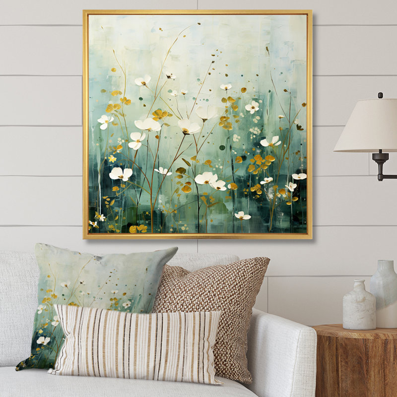 Mauve oasis tranquille sur toile, H 30 po x l 30 po x P 1 po, Cadre flottant doré