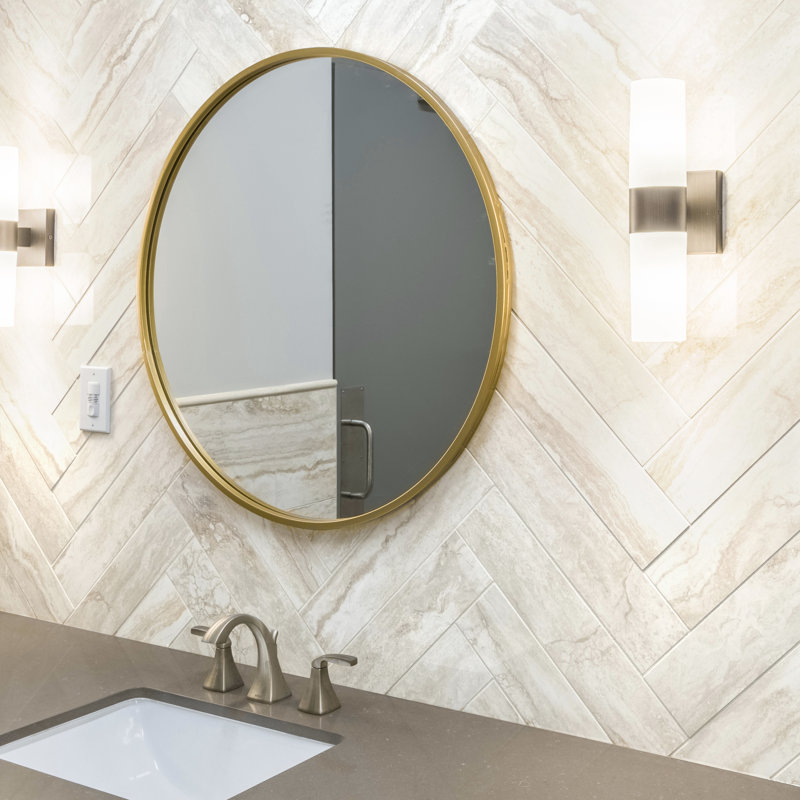 Bordure de carrelage Beraldi Kaui Pearl 3 po x 18 po en porcelaine mate à bord arrondi, Perle Kaui