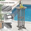  Ensemble 3 pièces de table de bar et de chaises en PEHD pour 2 personnes avec repose-pieds pour piscine de jardin-876399350