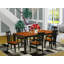 Ensemble de table de salle à manger 9 pièces comprenant une table de salle à manger rectangulaire avec rallonge papillon et 8 chaises en bois, 42 po x 84 po, noir et cerisier-133991262-133991261