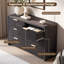 Commode 6 tiroirs l 47 po, commode moderne à bord courbé, organisateur de placard pour le couloir du salon de la chambre à coucher-1099379727