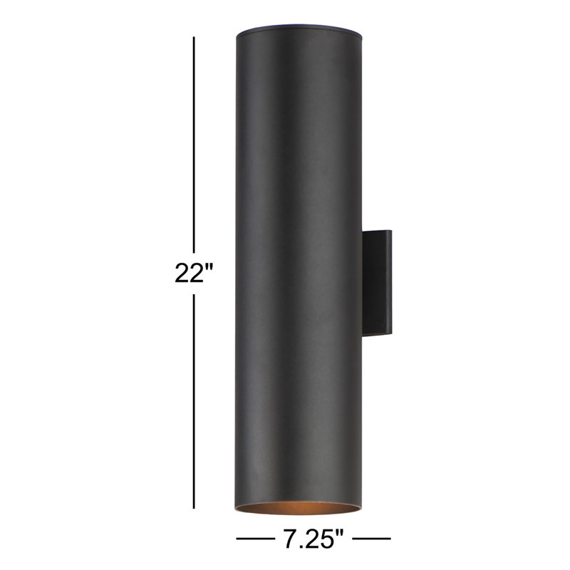 Barbara Aluminum Wall Light, 22" H x 6" W x 7.25" D, Black