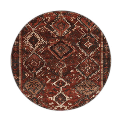 Tapis d'intérieur et d'extérieur noir Persian