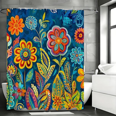Floral Shower Curtains with Hooks Included