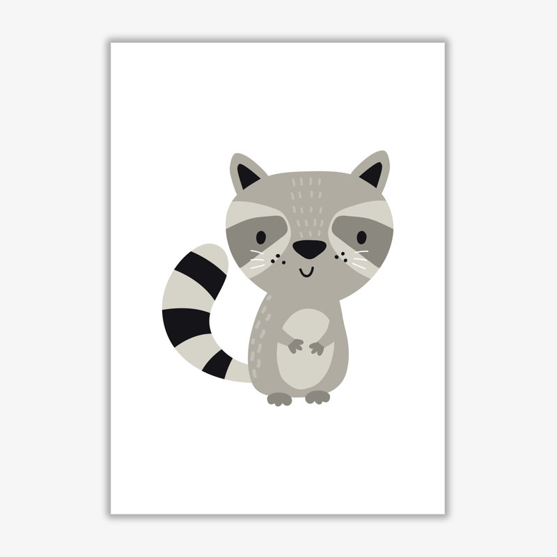 Children's Animals, Raccoon - Print, No Frame, 30 cm H x 21 cm W x 1 cm D