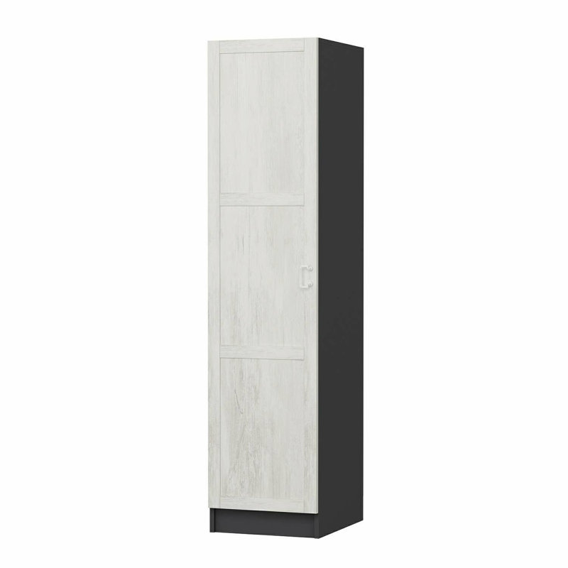Elina Manufactured Wood Wardrobe, 190cm H x 45cm W x 52cm D, White/Black