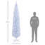 8' Artificial Pencil Christmas Tree, Slim Xmas Tree With 618 Realistic Branch Tips And Plastic Stand, White