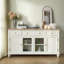 Buffet en bois massif blanc à quatre portes Modern