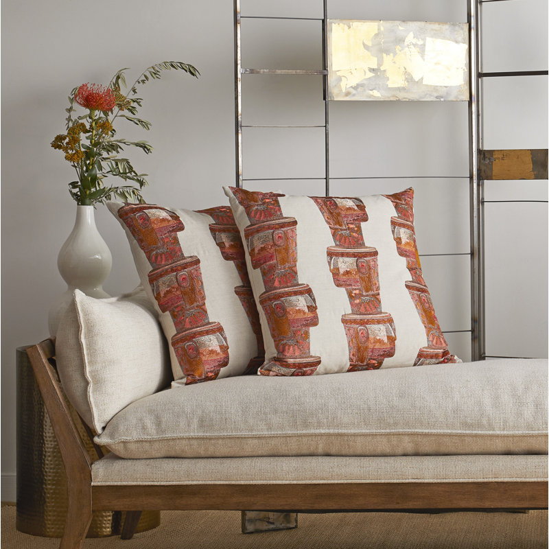 The Met x Ann Gish Kero Linen Blend Throw Square Pillow Cover & Insert