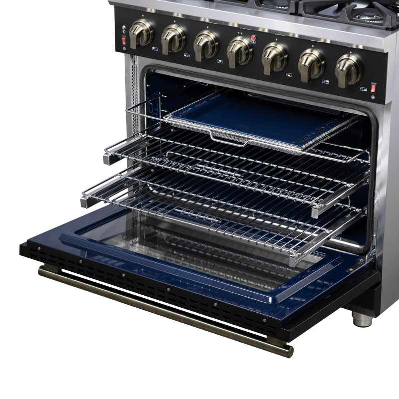 Cuisinière à gaz autoportante Massimo 36, Noir