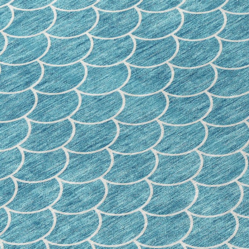 Tapis rond bleu 8 po