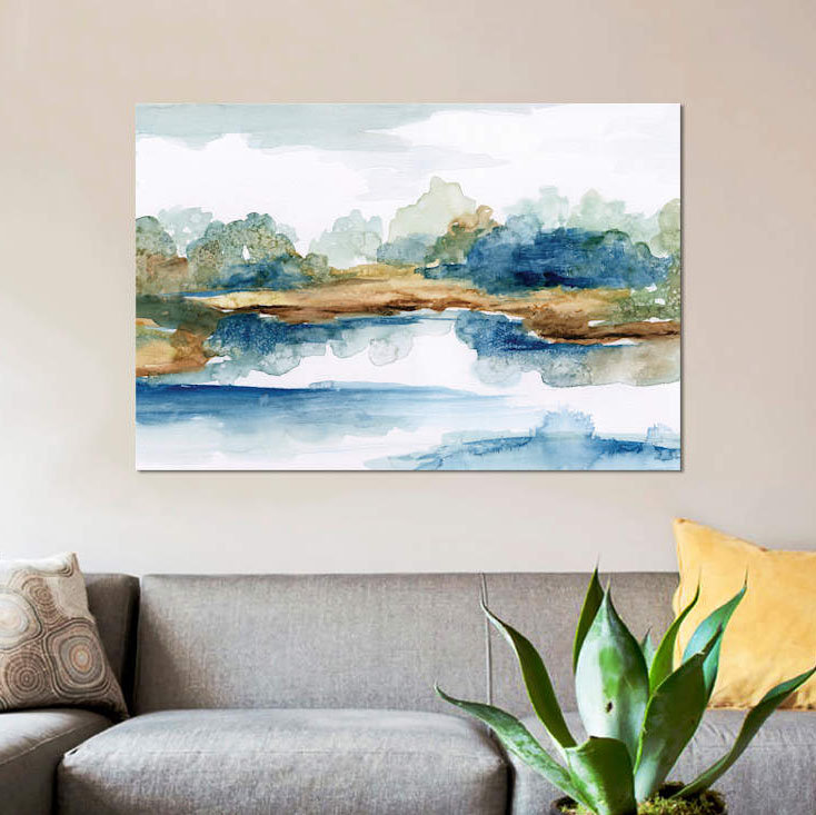 «Blue Serenity», impression sur toile, H 8 po x l 12 po x P 0,75 po, Pas de tapis, Toile tendue