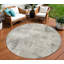 Tapis rond 8 po beige et gris
