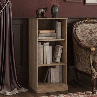 Palace Imports Premium 100% Solid European Oak Hardwood 3-Shelf Modular Bookcase – 16" Wide, 35.75" Tall