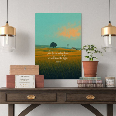 Canvas Wall Art Bible Verse Wall Art Joshua 24 15,Christian Farmhouse Print Vintage Poster Print Home Decor