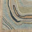 Tapis gris / bleu à motif de vagues abstraites en laine Renli-834111716