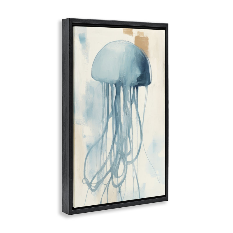 Cadre flottant Oceanic Dreams Jellyfish, design par Irena Orlov, Cadre flottant noir de jais, H 25 po x l 17 po