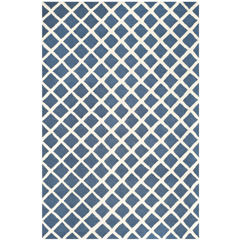 Sanyla Hand Tufted Wool Geometric Rug, Rectangle 2' x 3'