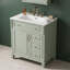 Armoire de meuble-lavabo 30 po avec lavabo en céramique, 3 tiroirs de rangement, tablette réglable et supports de porte-133450780