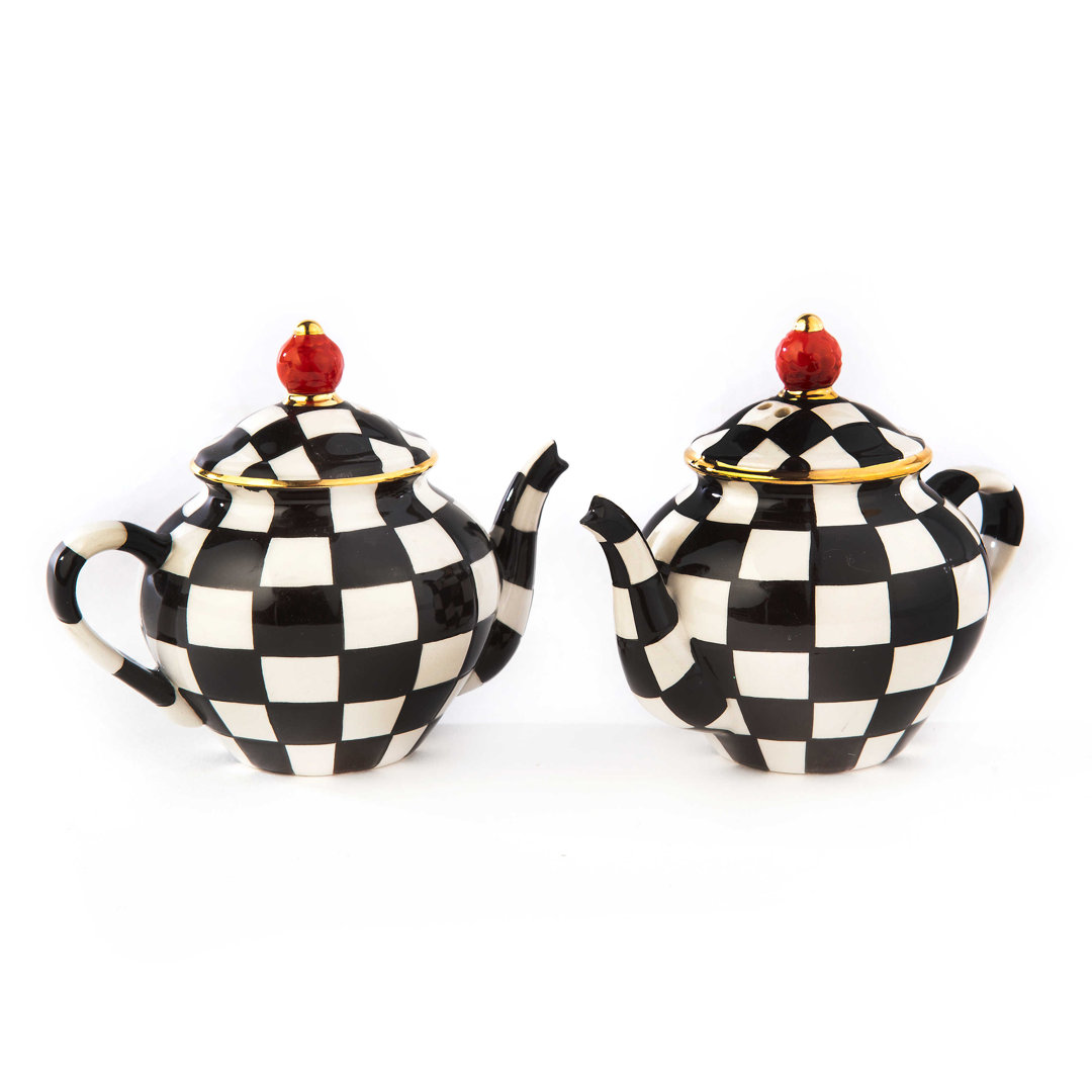 Courtly Check Teapot Salt & Pepper (Set of 2) MacKenzie-Childs