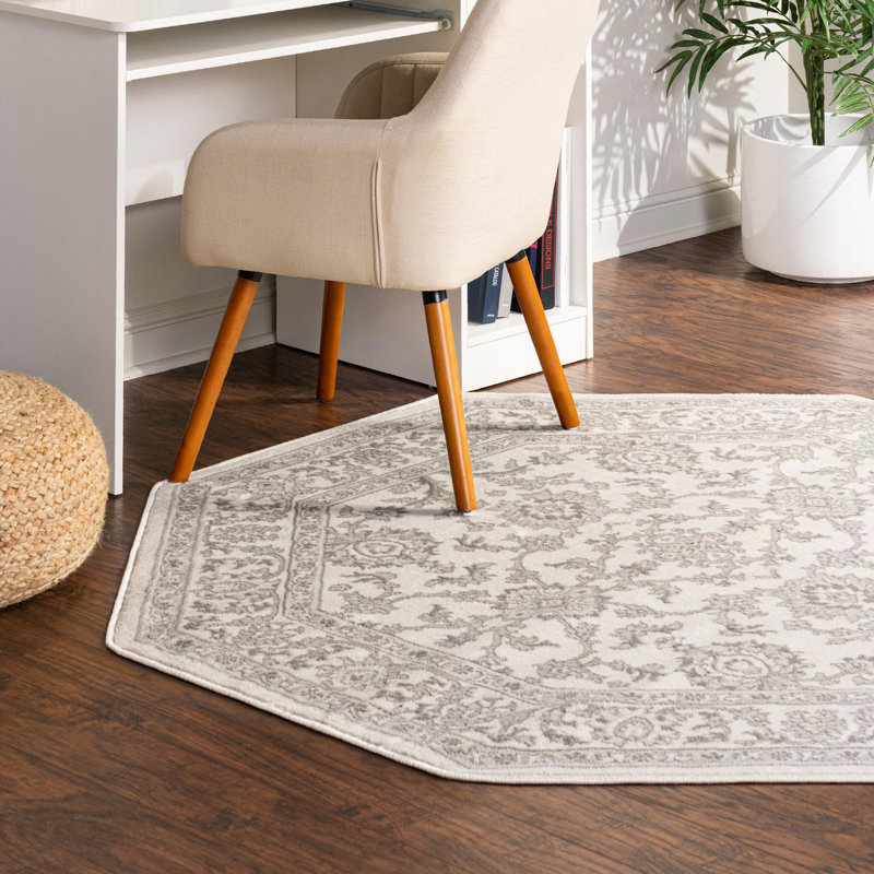 Floral Area Rug, Octagon 160cm