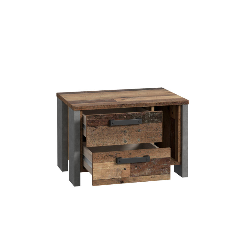 Lanham 62cm W Manufactured Wood Bedside Table