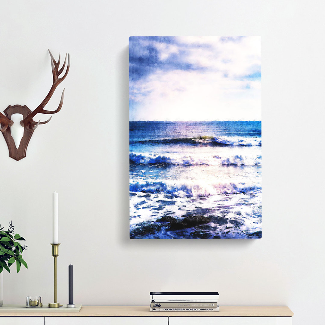 Surfing In Rhode Island - Wrapped Canvas