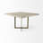 Normant Modern Square Wood and Gold Dining Table