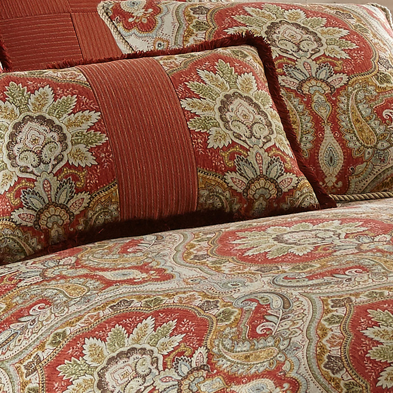 Harrogate Polyester Paisley Comforter, Queen Comforter + 2 Shams + 1 Bedskirt