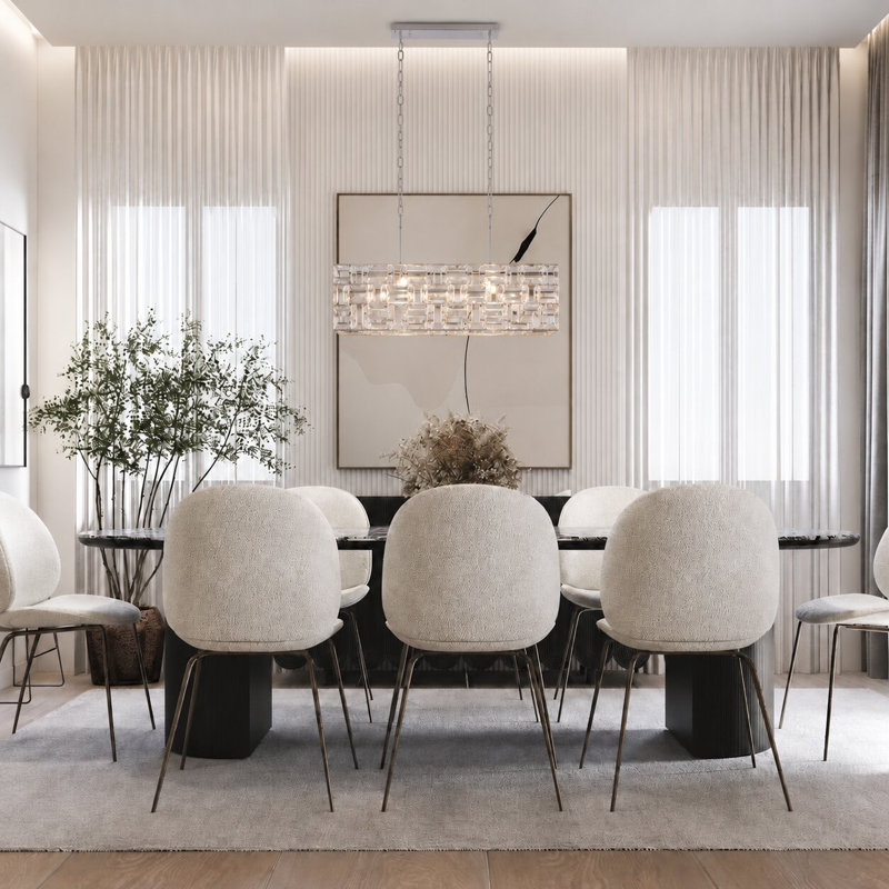 6-Light Chrome Chandelier With Clear And Smoke Crystals