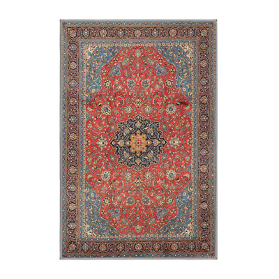 Tapis décoratif rouge à motif oriental Kallie