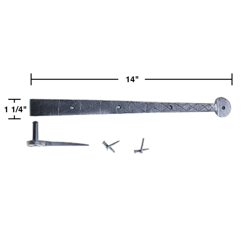 Charnière de porte simple h 1,25 po x l 14 po