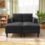 Chaise longue convertible rembourrée en chenille avec accoudoirs double couche Bexley-128836549