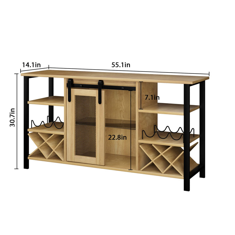 Bar avec rangement pour bouteilles de vin Uzuri